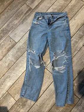 American Eagle Outfitters Distressed Blue Ripped Jeans